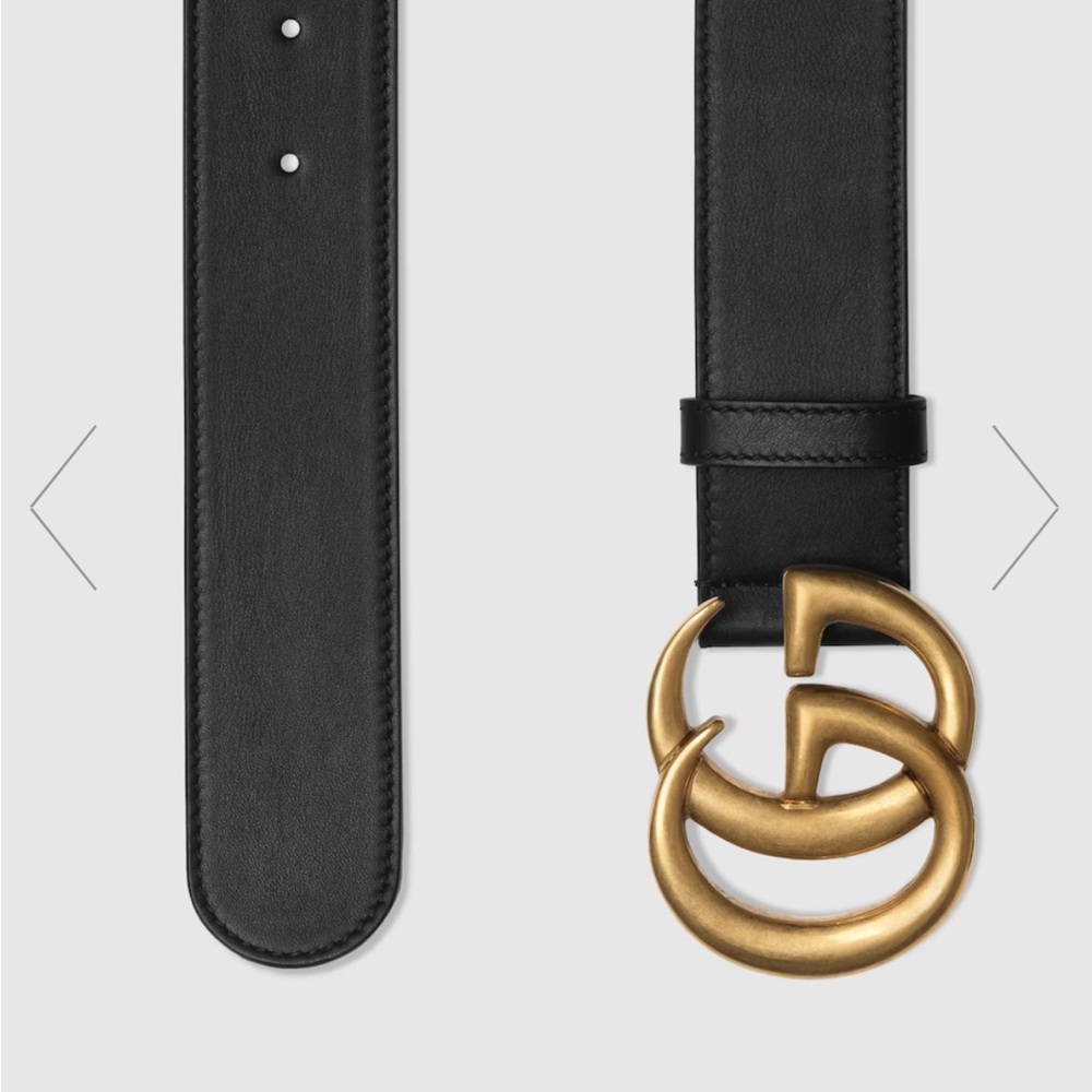 Gucci GG Marmont Leather Belt in Smooth Black Leather w/ Dustbag - Picture 6 of 8